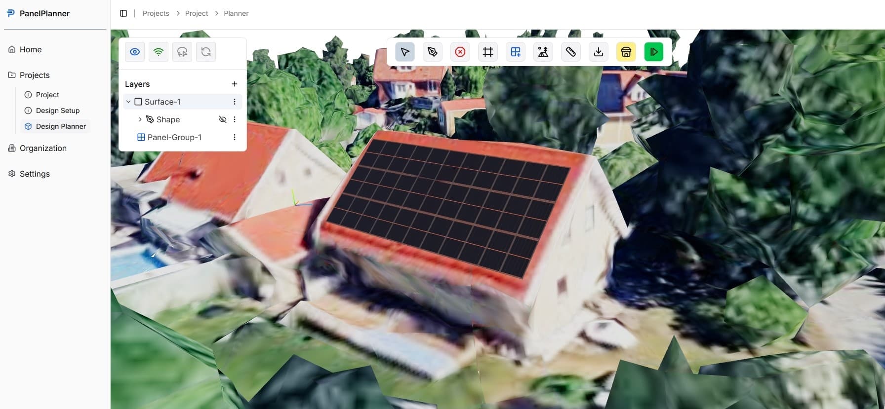 Google Earth solar layout example